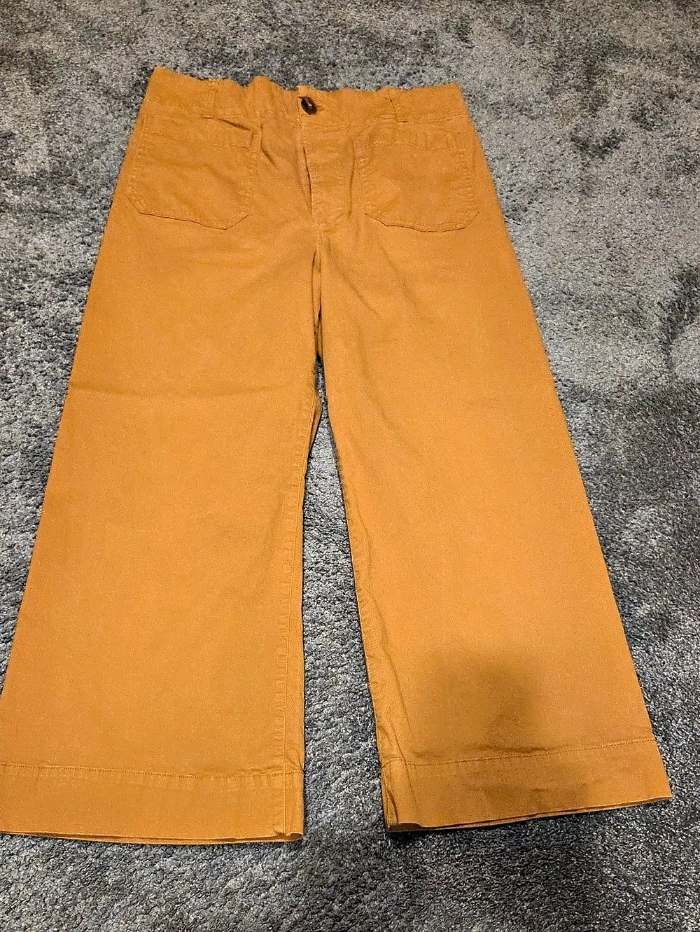 Maeve The Colette Cropped Wide-Leg Pants in Orange Tan Waist 32